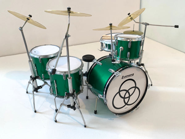 Green Sparkle Immigrant Song Zep Mini Drum Set Replica Collectible