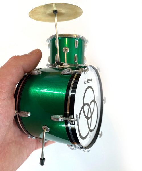 Green Sparkle Immigrant Song Zep Mini Drum Set Replica Collectible