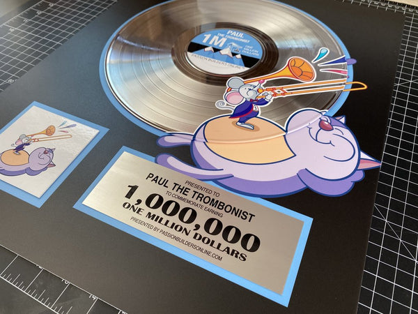 ART RECORD - 18" x 22" Framed 12" Gold Record - Deluxe Framed Rockstar Award