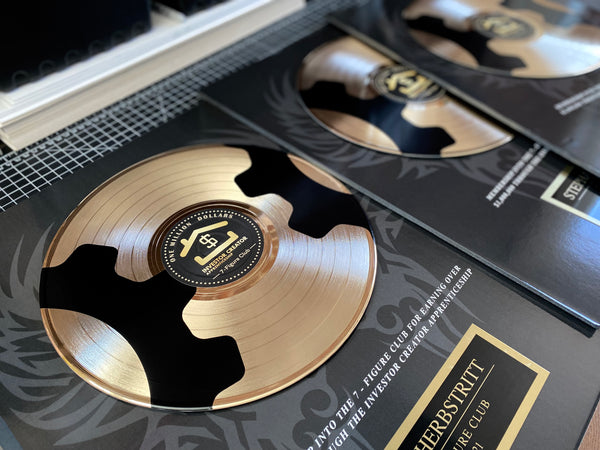 ART RECORD - 18" x 22" Framed 12" Gold Record - Deluxe Framed Rockstar Award