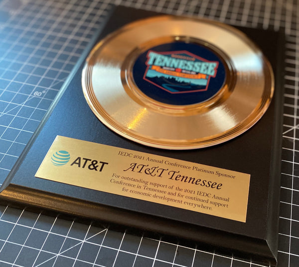 8" x 10" Plaque with 7" Gold Record - 45 Single Style Classic Gold Record Rockstar Award