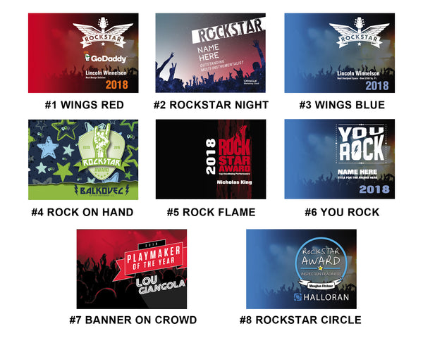 Rockstar Music Award Trophy with 10" Mini Guitar - 7" x 5" Glass Frame