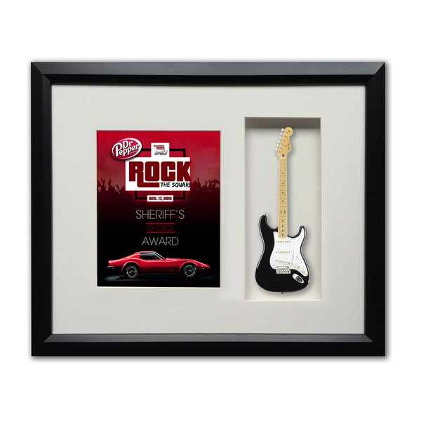 22" x 19" Rockstar Award Framed Shadowbox with 10" Mini Guitar