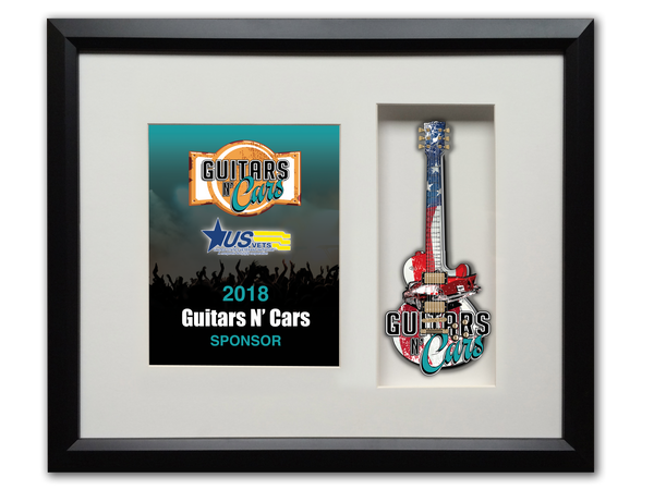 22" x 19" Rockstar Award Framed Shadowbox with 10" Mini Guitar