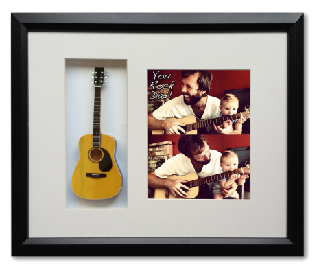 22" x 19" Personalized Music Gift Framed Shadow Box with 10" Mini Guitar