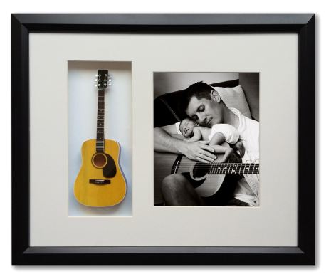 22" x 19" Personalized Music Gift Framed Shadow Box with 10" Mini Guitar
