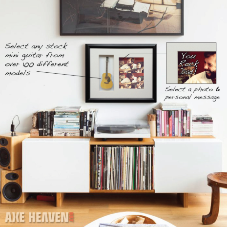 22" x 19" Personalized Music Gift Framed Shadow Box with 10" Mini Guitar