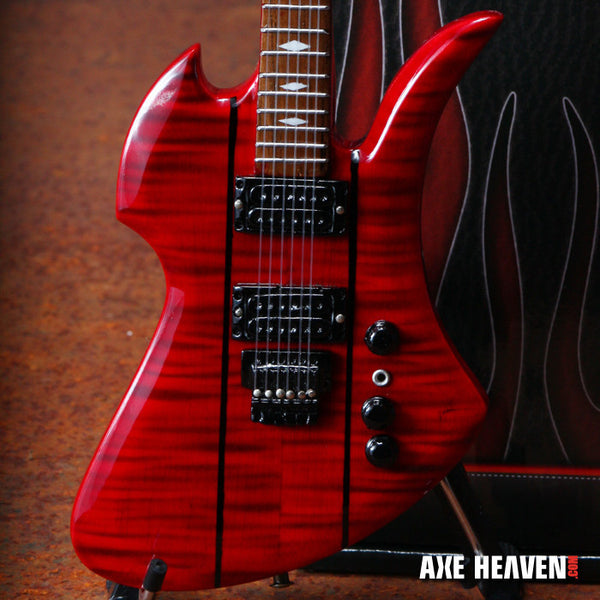 Official B.C. Rich® Red Stained Mockingbird® Miniature Guitar Replica Collectible