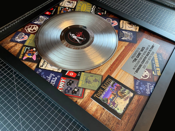 BUSINESS & BAND Platinum Record - Deluxe Framed Rockstar Award - 18" x 22" Framed 12" Metalized Platinum Record