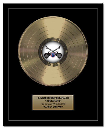 18" x 22" Framed 12" Gold Record - Basic Framed Rockstar Award - Metalized Gold Record