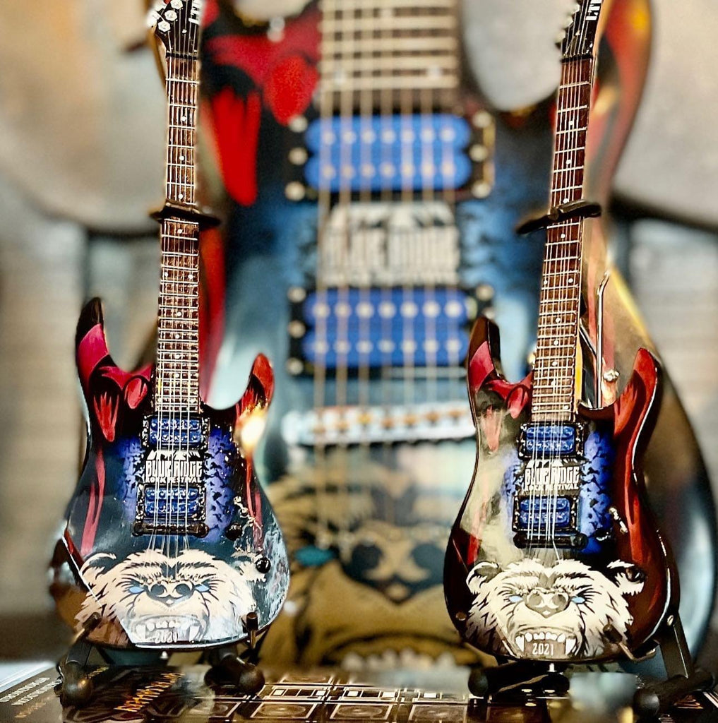 Blue Ridge Rock Festival 2021 Limited Edition RonzWorld Mini Guitar Replica Collectible