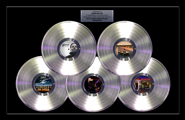 5 x PLATINUM RECORD Achievement Award - 36" x 24" Framed - Real Metalized Platinum Record