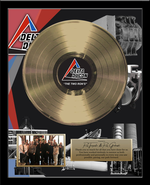 18" x 22" Framed 12" Gold Record - Deluxe Framed Rockstar Award - Metalized Gold Record