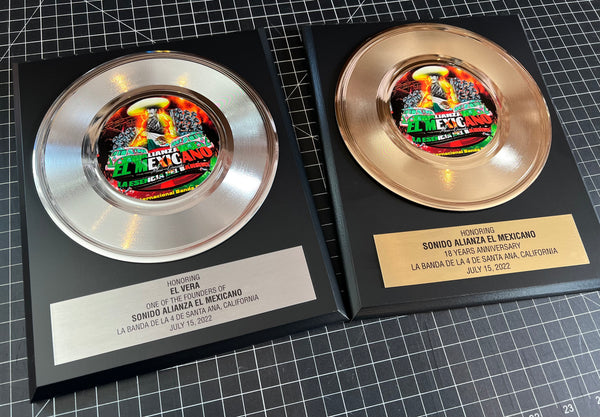 8" x 10" Plaque with 7" Gold Record - 45 Single Style Classic Gold Record Rockstar Award