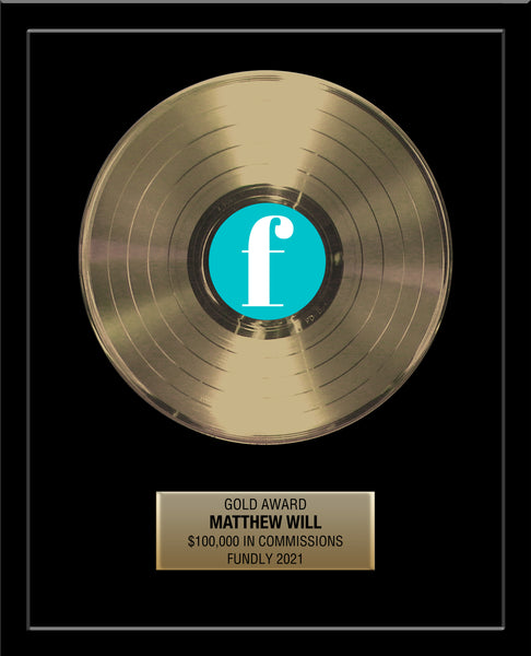 18" x 22" Framed 12" Gold Record - Basic Framed Rockstar Award - Metalized Gold Record
