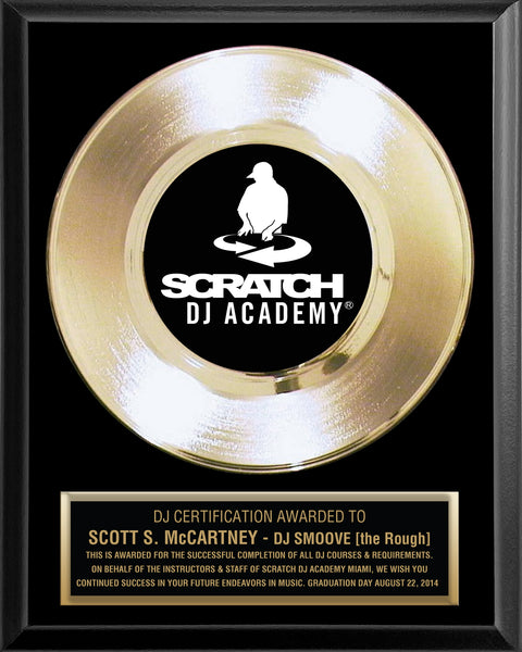 8" x 10" Plaque with 7" Gold Record - 45 Single Style Classic Gold Record Rockstar Award