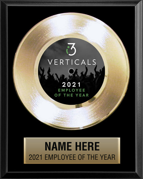 8" x 10" Plaque with 7" Gold Record - 45 Single Style Classic Gold Record Rockstar Award