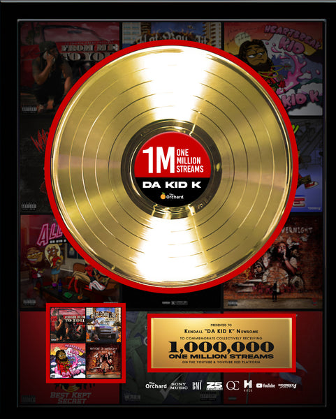 GOLD RECORD Album Tribute 18" x 22" Framed Artist & Band 12" - Metalized Gold Record