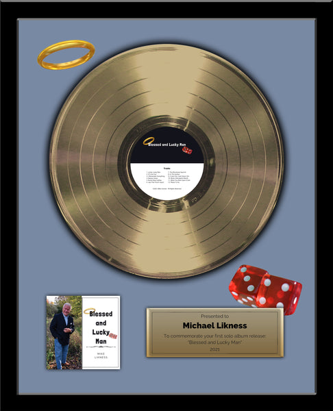 18" x 22" Framed 12" Gold Record - Deluxe Framed Rockstar Award - Metalized Gold Record