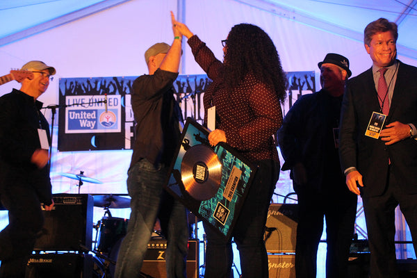 BUSINESS & BAND Platinum Record - Deluxe Framed Rockstar Award - 18" x 22" Framed 12" Metalized Platinum Record