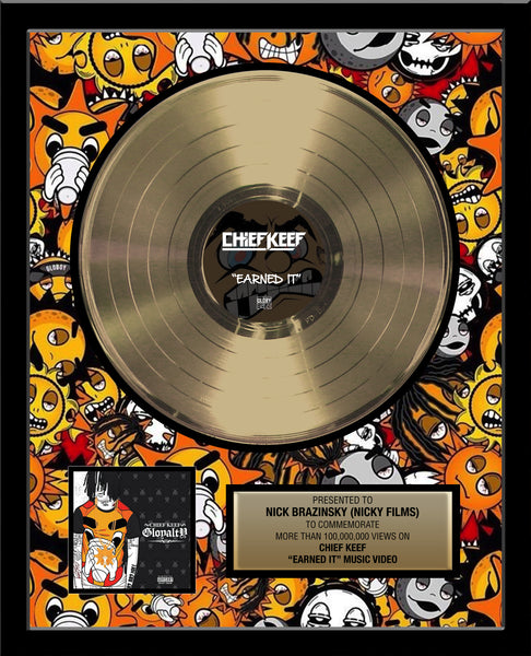 GOLD RECORD Album Tribute 18" x 22" Framed Artist & Band 12" - Metalized Gold Record