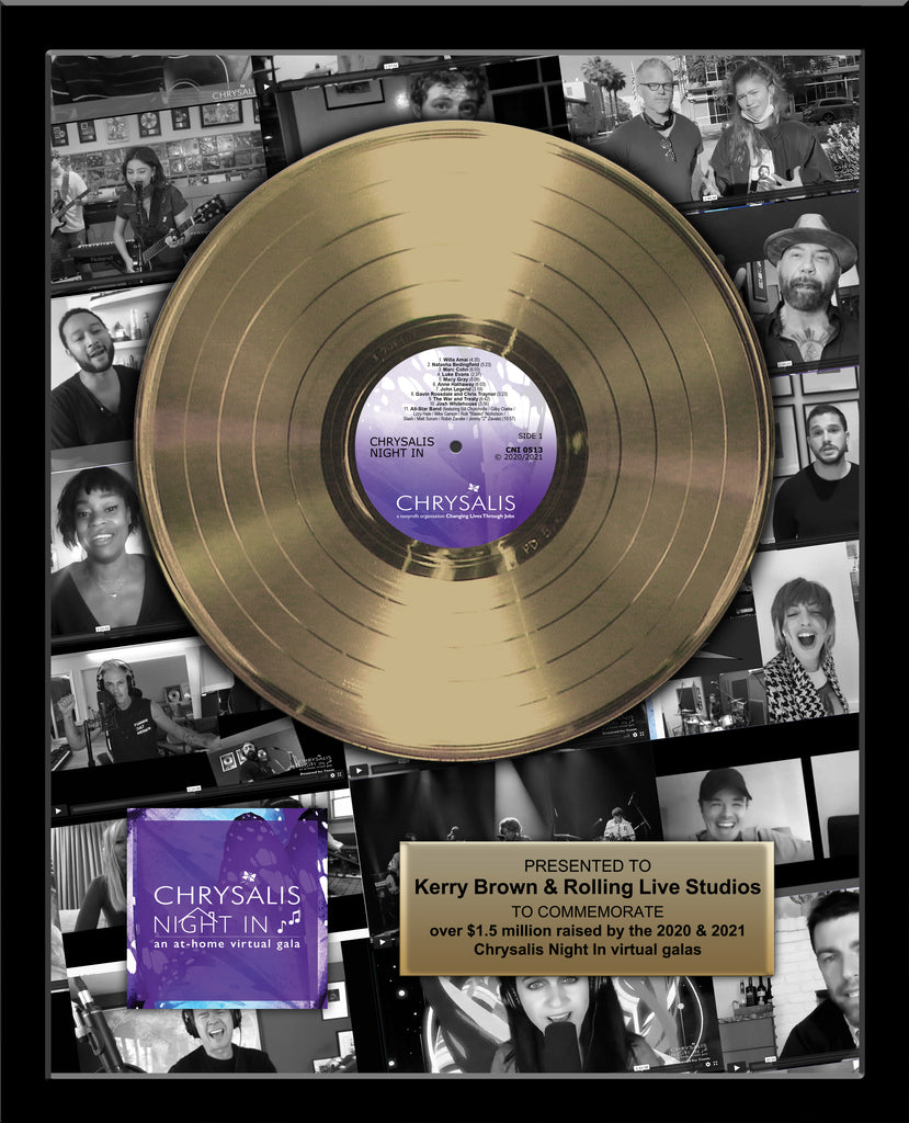 18" x 22" Framed 12" Gold Record - Deluxe Framed Rockstar Award - Metalized Gold Record