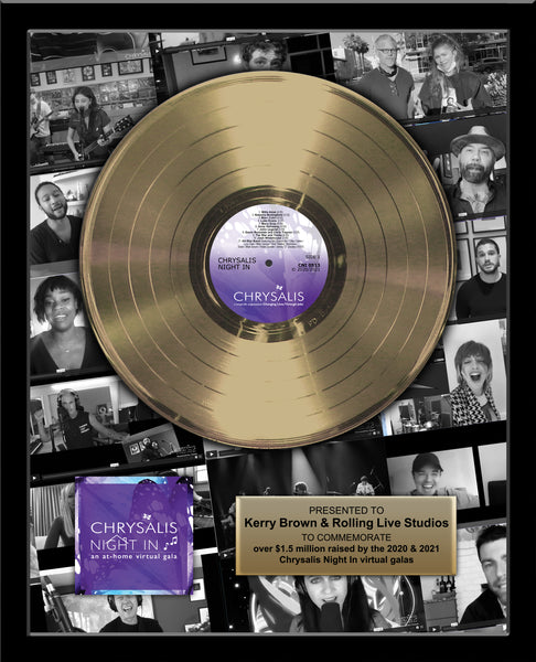 18" x 22" Framed 12" Gold Record - Deluxe Framed Rockstar Award - Metalized Gold Record