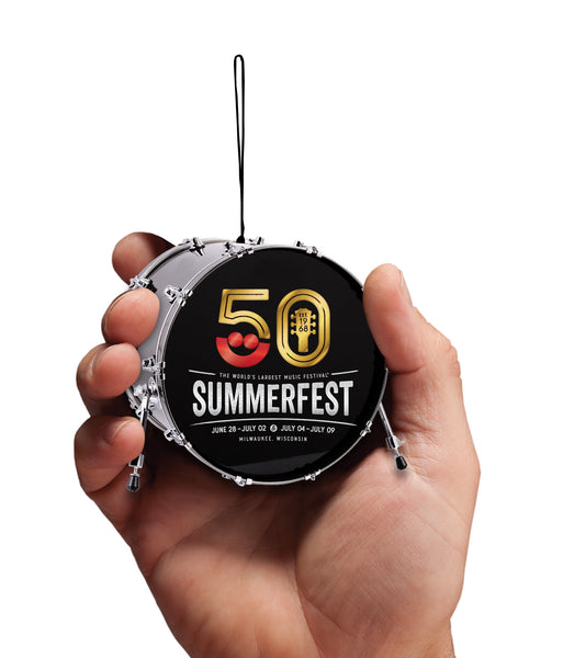 CUSTOM PROMO Miniature 2.5" Bass Drum Ornaments - LOT OF 30 DRUMS