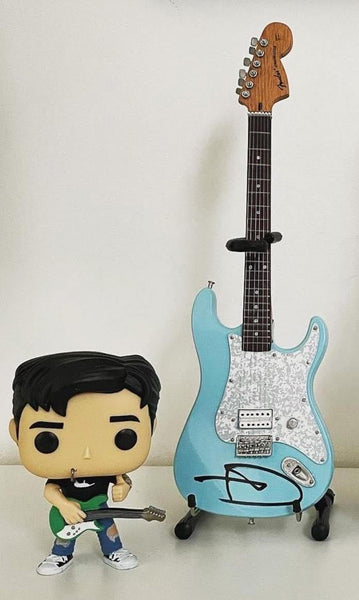 Tom Delonge Signed Surf Green Fender Strat Mini Guitar