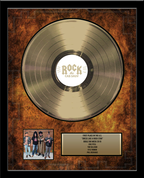 18" x 22" Framed 12" Gold Record - Deluxe Framed Rockstar Award - Metalized Gold Record
