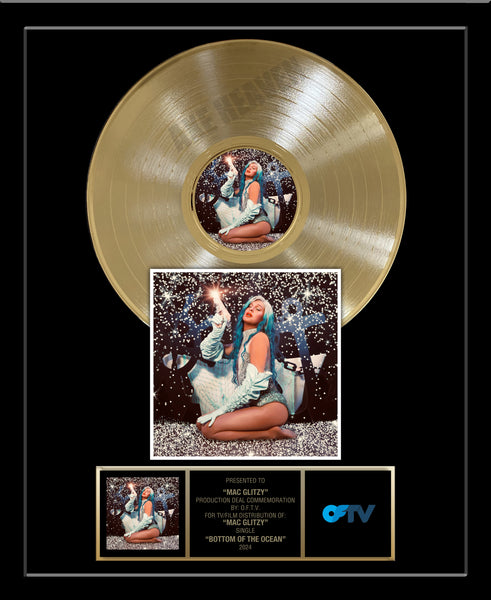 GOLD RECORD VERTICAL DESIGN Album Tribute 18" x 22" Framed Artist Award 12" Gold Record