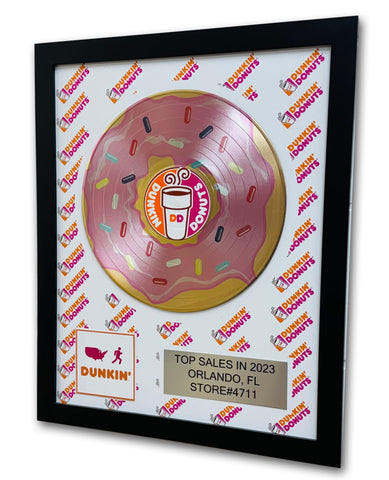 CORPORATE Record Award Gifts - Personalized  CUSTOM ART ON RECORD - 18" x 22" Framed 12" Platinum / Gold Record