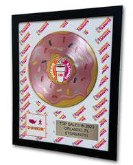 CORPORATE Record Award Gifts - Personalized  CUSTOM ART ON RECORD - 18" x 22" Framed 12" Platinum / Gold Record