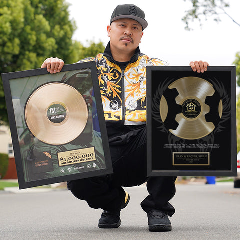 ART RECORD - 18" x 22" Framed 12" Gold Record - Deluxe Framed Rockstar Award
