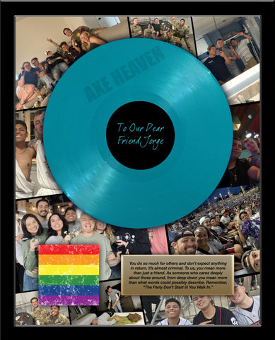 Custom PRIDE RECORD Award 18" x 22" Framed 12" - MANY Custom Color Records!