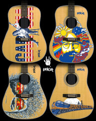 **NEW** Jerry Garcia™ ART SERIES SET OF 4 Tribute Acoustic Mini Guitar