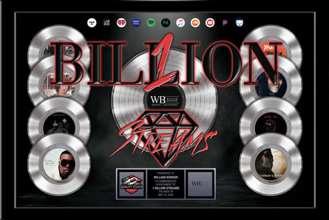 ART ON ACRYLIC CUSTOM Multi Platinum Record Achievement Award - 36" x 24" Framed - Full Color Background