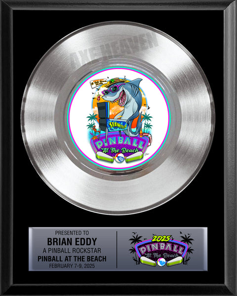 8" x 10" Plaque with 7" Platinum Record - 45 Single Style Classic Platinum Record Rockstar Award