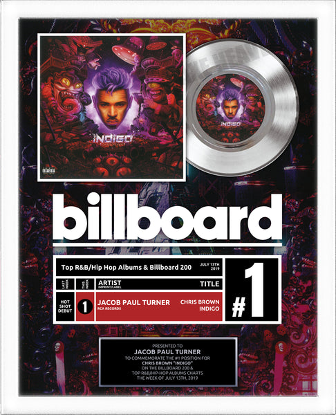 BILLBOARD Record Award - Platinum 7" Record Album Award - 18" x 22" Framed Artist & Band - iTunes, Spotify Recognition