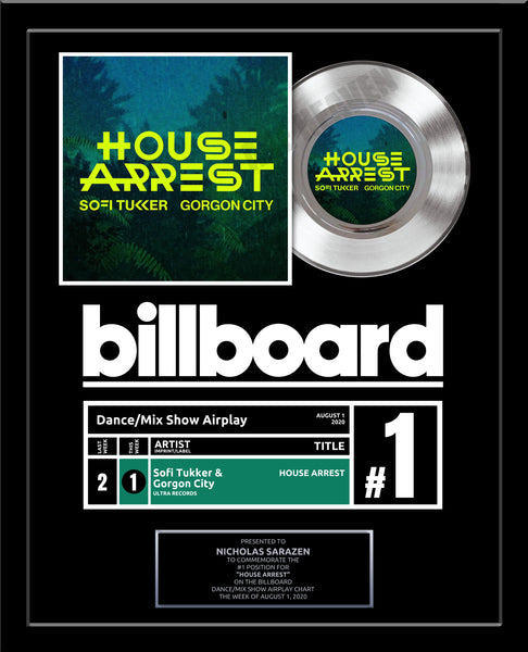 BILLBOARD Record Award - Platinum 7" Record Album Award - 18" x 22" Framed Artist & Band - iTunes, Spotify Recognition