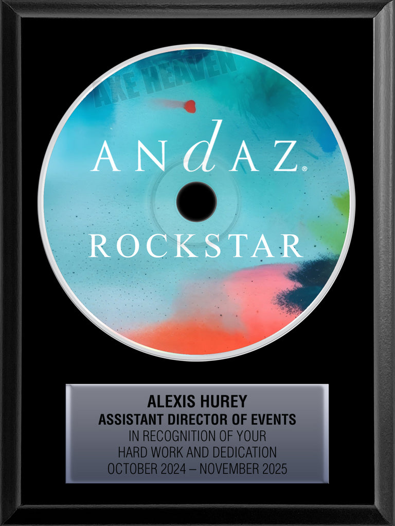 6" x 8" CD Award Plaque Rockstar Award