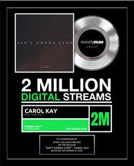 STREAMING Record Award - Platinum 7" Record Album Award - 18" x 22" Framed Artist & Band