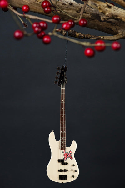 6" Fender® Duff McKagan Skull Precision Bass™ - White Pearl Christmas Ornament