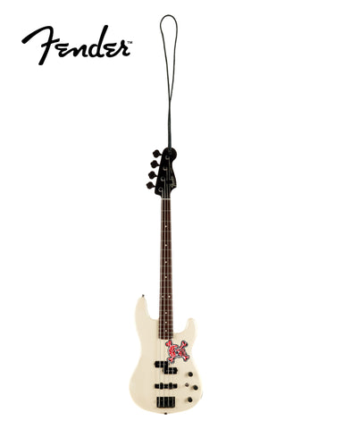 6" Fender® Duff McKagan Skull Precision Bass™ - White Pearl Christmas Ornament