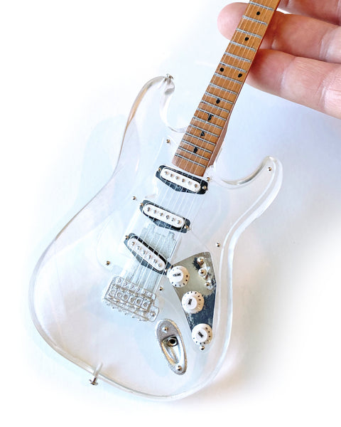 Licensed Fender™ Strat™ Signature Clear Acrylic Mini Guitar