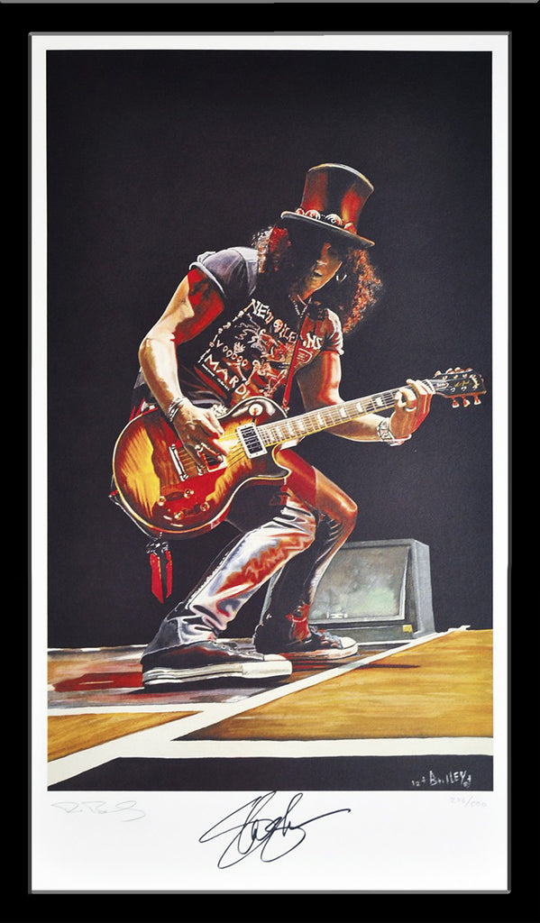 Slash Lithograph by Ron Bailey - Limited Edition - Autographed by Slash