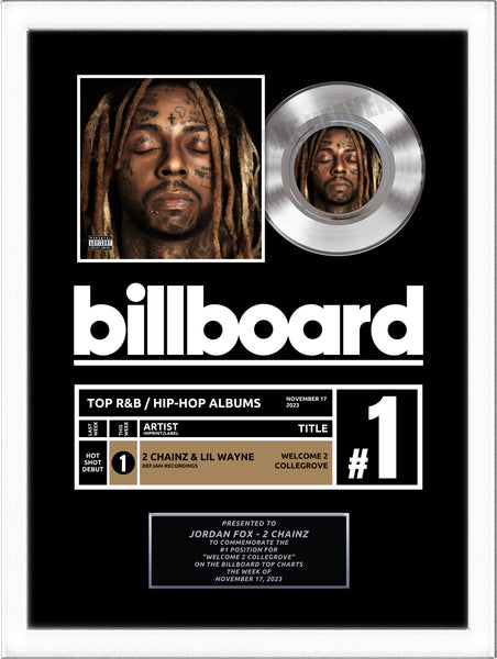 BILLBOARD Record Award - Platinum 7" Record Album Award - 18" x 22" Framed Artist & Band - iTunes, Spotify Recognition