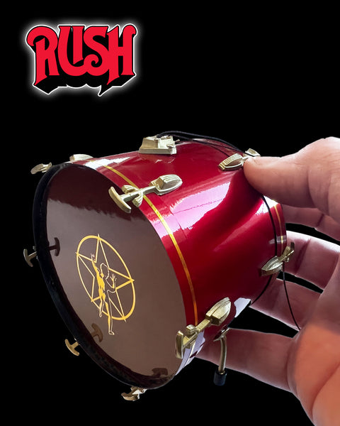 RUSH Ornaments Set of 3 - Bass, Guitar, and Starman Crimson Red Mini Drum