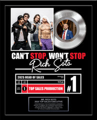 BUSINESS SALES Platinum Record Award - Sales Chart Style with Platinum 7" Record Gift Award - 18" x 22" Framed