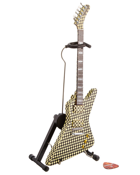 Officially Licensed RICK NIELSEN™ Checkered EXP Mini Guitar Replica Collectible